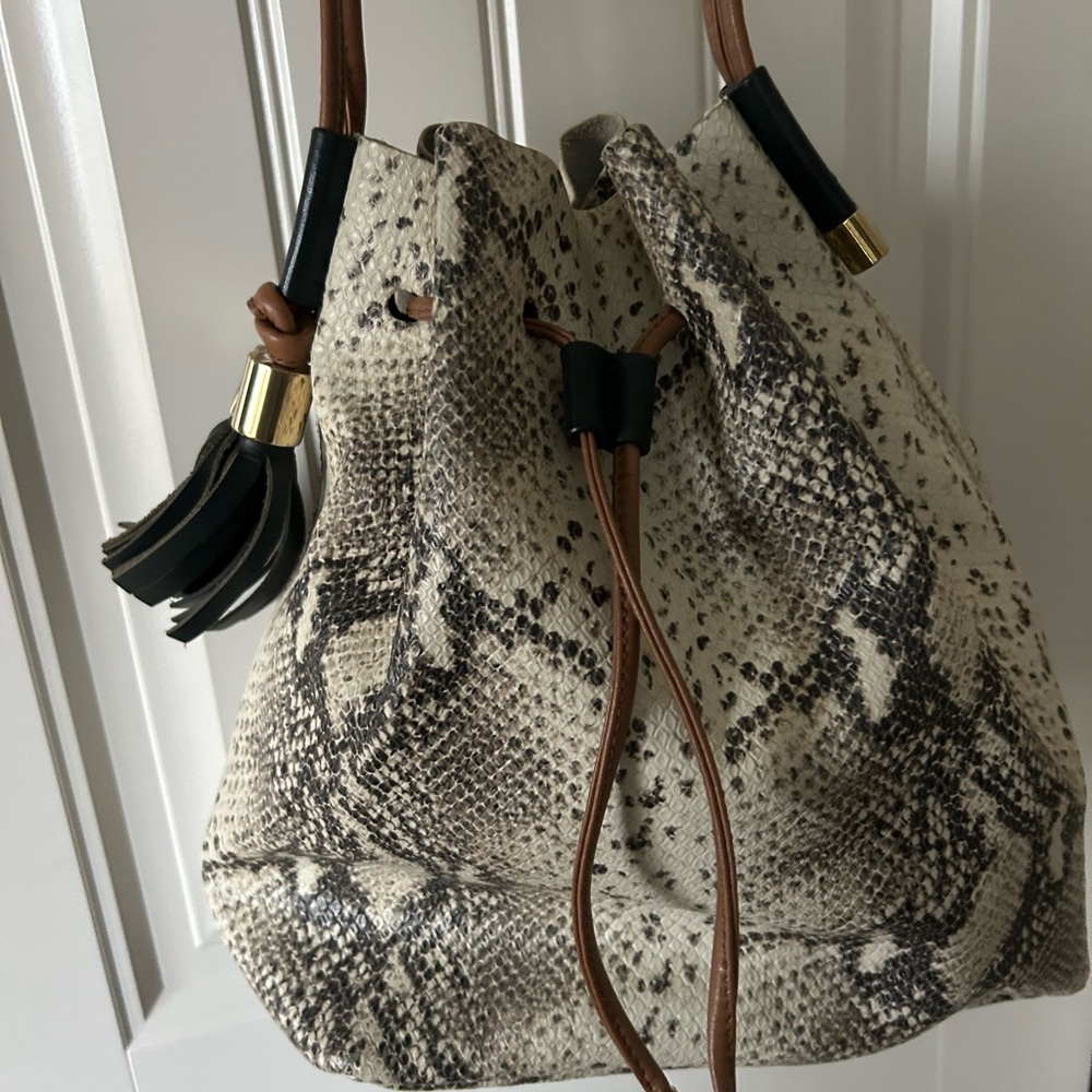 Vince Camuto-Snake Skin drawstring handbag